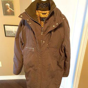 Land's End 3/4 Length Waxed Nylon Shell, Quilten Inner. Size XL EUC